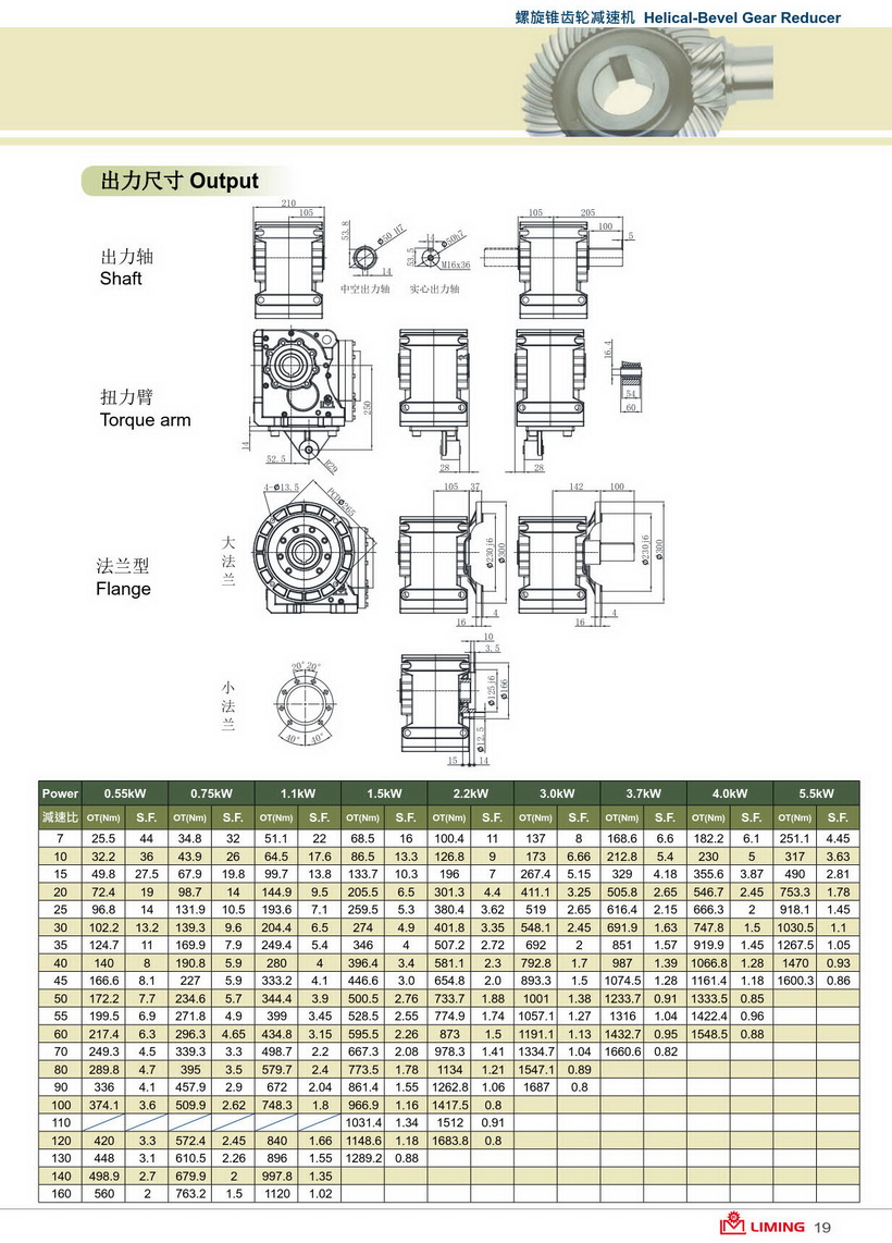 錐齒輪減速機(jī)尺寸圖